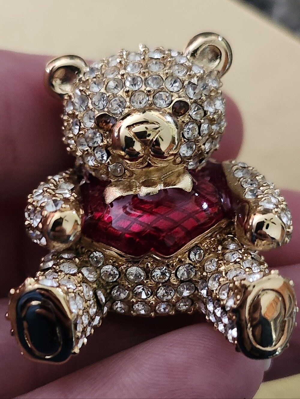 Vtg Estee Lauder "Precious Bear" Solid Perfume Compact Empty